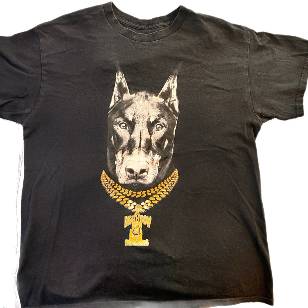Dog Graphic T-Shirt with Gold Accents